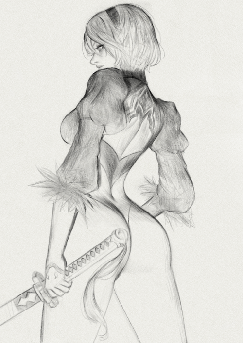 XXX thaumazo24601: Nier automata 2b Pencil brush photo