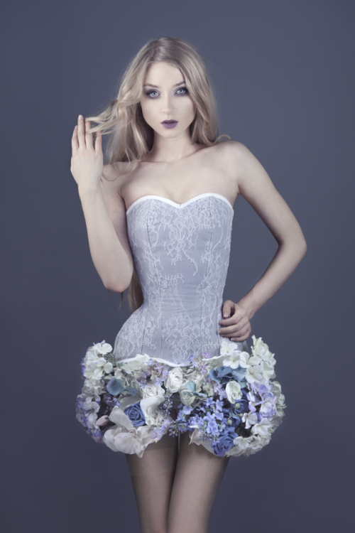 absentia-veil: Floral skirts and corsets by Absentia Couturemodel, photo, designer: Absentia