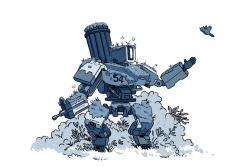 monstertreeart:  ‘Bweep-bweep-bwooop!’ Translation: a little Bastion doodle. 