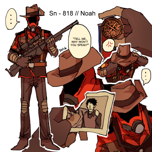 small art pile of my tf2oc (mainly sniper and spy) : )