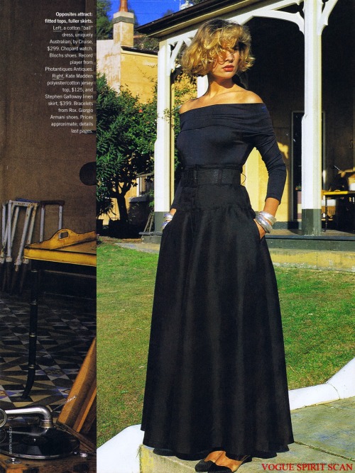 ‘Party Lines’ MARIE LINDFORS Australian Vogue December 1986 Photos: Barry McKinley