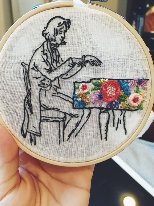 classicalcarp:a-crosstitch-in-time:Chopin at his piano i love this so much!!