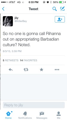 stilldeluzional:  jahmyaa:  sweetjuice-deeproots:  stoicdaydreamer:   Is this a joke or….  The gifs are perfect no need to defend rih bc his girl just has to be joking   And it’s… “Bajan”…..