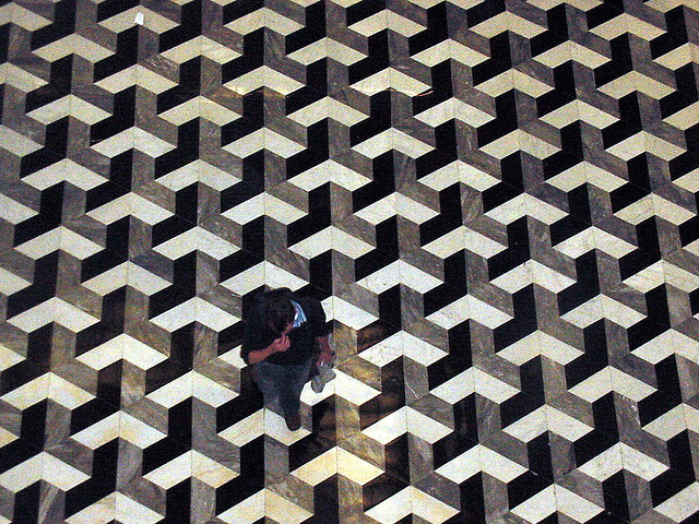 op art floor 2 with person for a little perspective - on Flickr.