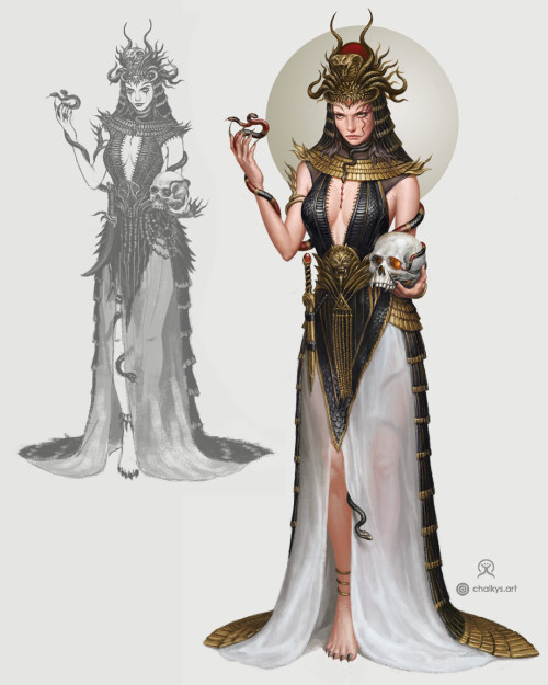 Stygian Priestess of Set (Character Design Commission)  Chalky Nanwww.artstation.com/artwork