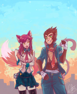 systematicsanity:  “one day ahri, i will be–”“–the best?”“THE BEST!”“of course. ♥” finished version of this. 