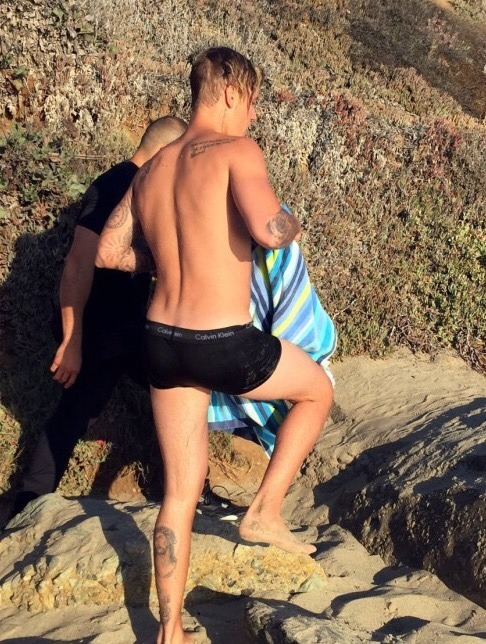 Justin Bieber at Laguna Beach in California.