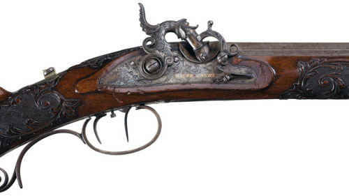 Engraved J.P. Sauer & Sohn percussion jaeger rifle, mid 19th century.from Rock Island Auctions