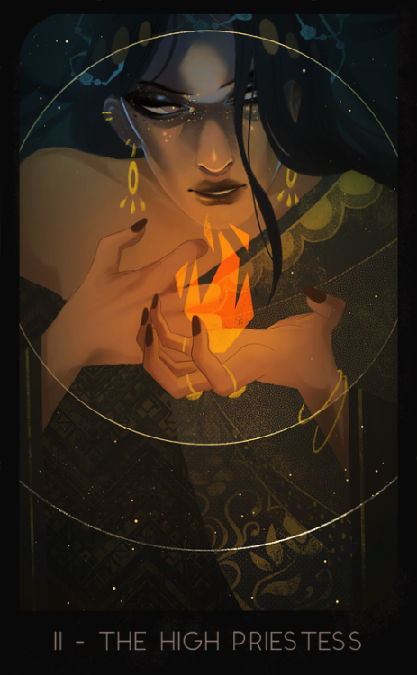 ghostbri:  more late christmas presents!! tarot cards from our fantasy rp. clockwise from top left: 