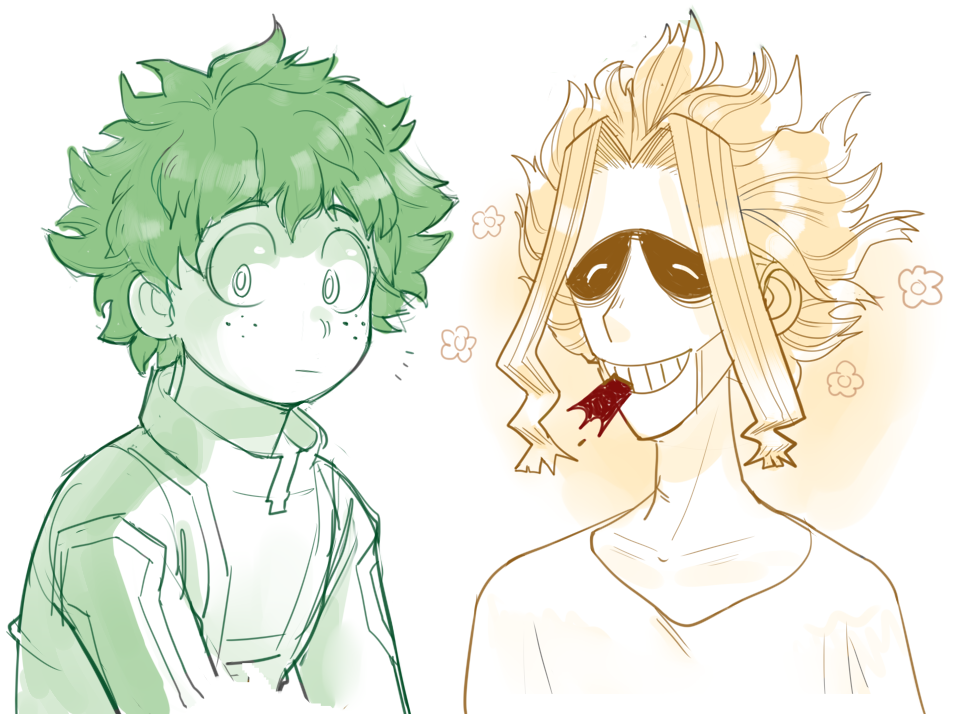 annelidae:i havent drawn in a really long time so i did some boku no hero characters