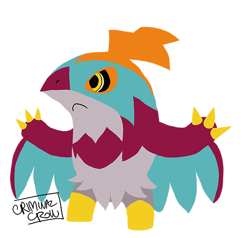 criminalcrow:  Hawlucha piñata! Style experiment, still looking for the best brush