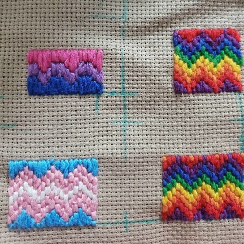 So many #pride flags about to be #embroidered pins! To be finished this weekend: reserve one now! $1