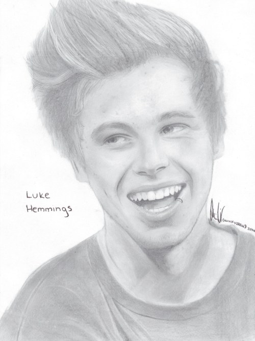 Our most recent drawings of Ashton Irwin and Luke Hemmings. Rachel drew Ashton, Olivia drew Luke (Pl