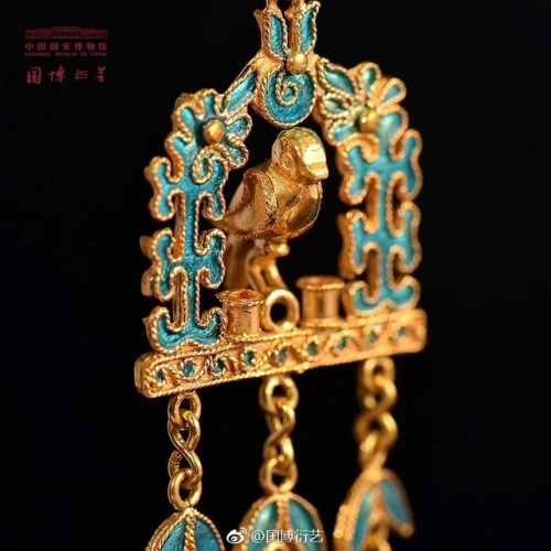 dressesofchina:Qing -dynasty hairpin and earring replica by the Forbidden Palace