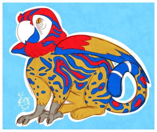 September Day 14 - Macaw (&amp; ocelot)