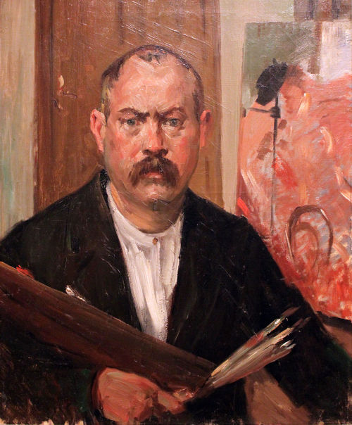 Self-portrait without a collar (1900). Lovis Corinth (German, Impressionism, 1858-1925). O