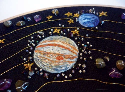 sosuperawesome:Solar System Embroidery Art Ophelie Trichereau on EtsySee our #Etsy or #Embroidery tags 