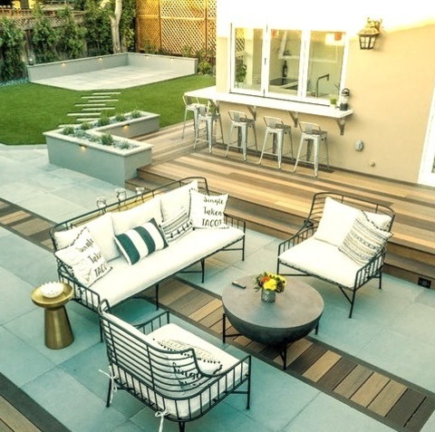 San Francisco Contemporary Patio Medium-sized Modern Stone Patio In The Backyard Image