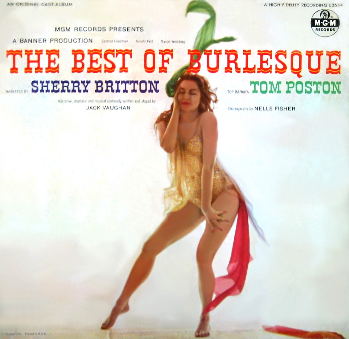 Julie Newmar appears on the cover of ‘The Best Of Burlesque’ record album.. This