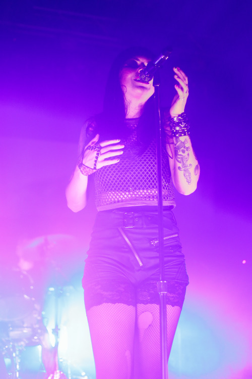 Alexis Krauss of Sleigh Bells performing at Lincoln Theatre in Raleigh, NC. November 6, 2013.