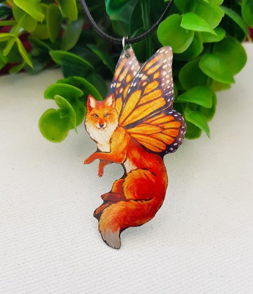 Fairy Red Fox Necklace //TrollWorx