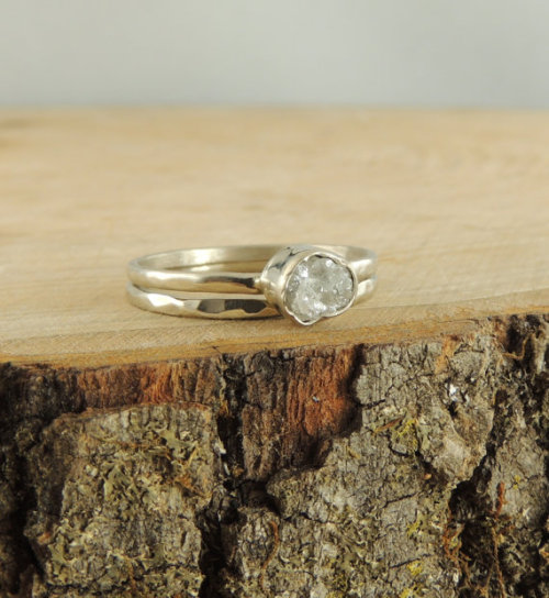 Check out Point no Point etsy shop for these nature inspired, uncut diamond, handcrafted engagement 