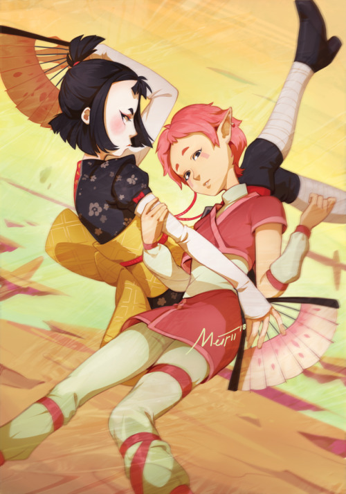 Full submission for @cartoongirlszine! Yumi and Aelita from the much-missed Code Lyoko