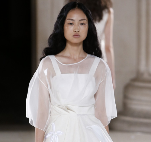 chanelwives: jing wen @ jonathan saunders ss15