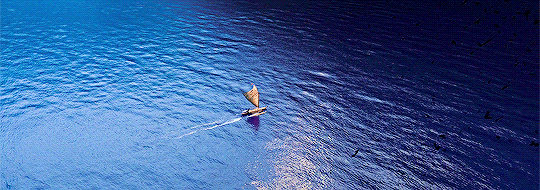 sansqstark: I am Moana of Motunui. Aboard my boat, I will sail across the sea, and
