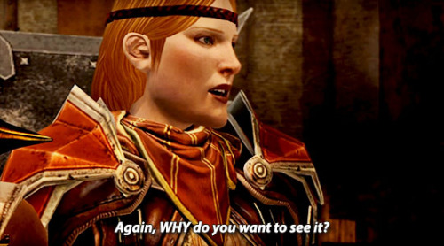 vegetablepi: incorrectdragonage: Aveline: Not a big deal. I’ve seen Hawke’s junk, like, 