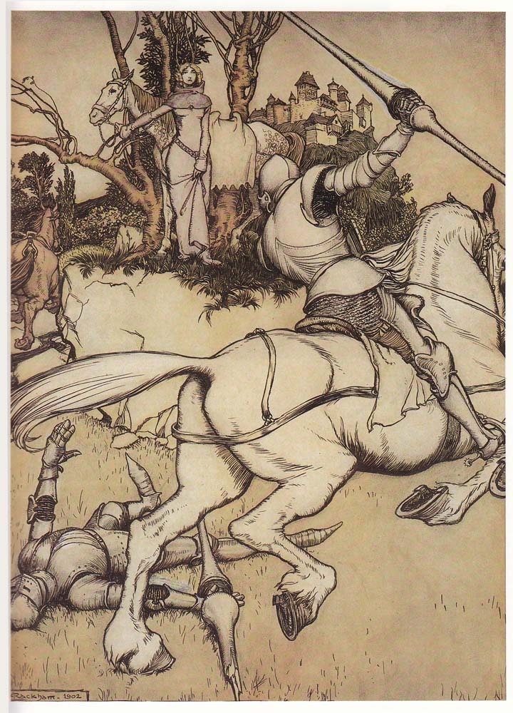 ritasv:
“‘Stories of King Arthur’ (1902) by Sir Arthur Rackham
”
Our next unit in Mythology class: Arthurian legends. They love it because at the end, we discuss parody and satire, then watch “Monty Python & The Holy Grail.”