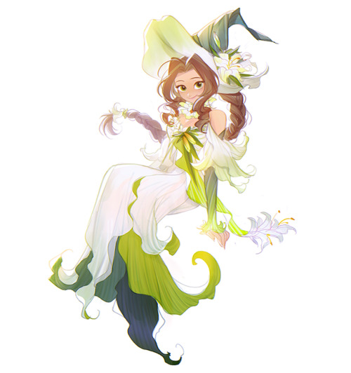 juvenile-reactor: Aerith the lily witch I drew this at Halloween but it doesn’t seem Halloween