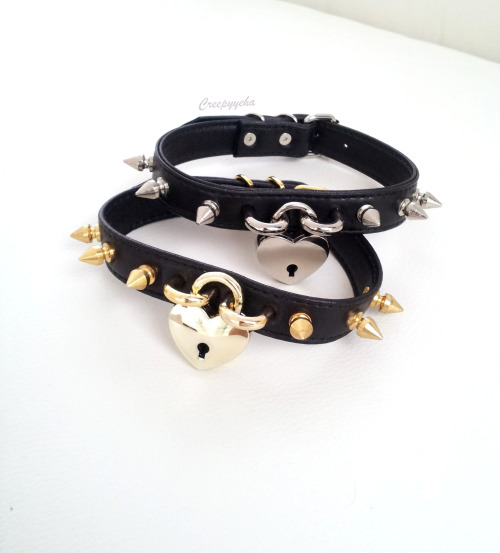 creepyyeha:  Safe Heart Choker in gold and silver. Available at Creepyyeha 