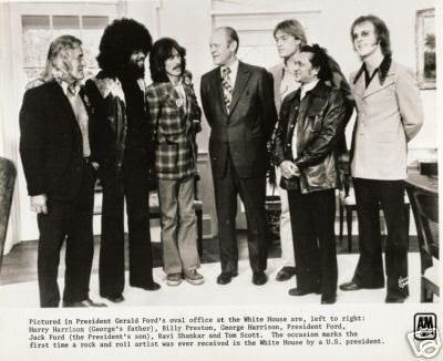 George Harrison at the White HouseOn December 13, 1974, keyboardist Billy Preston, sitaris