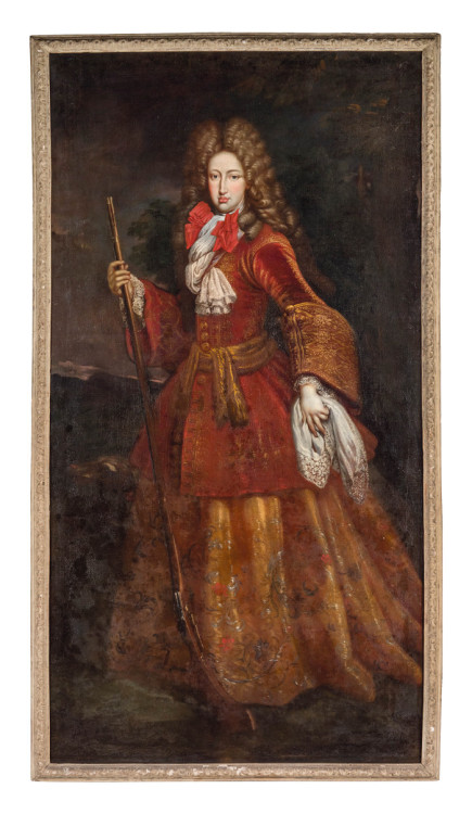 Mariana of Neuburg, Queen of Spain in hunting costume by John Closterman; comissioned in 1698