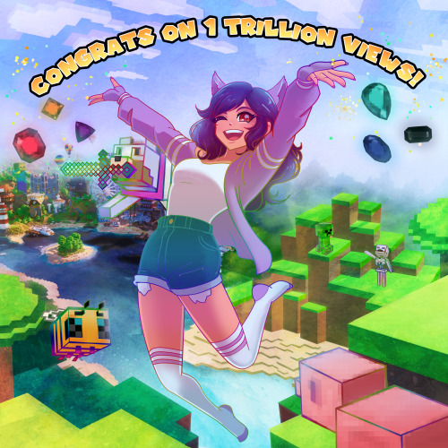 Catching up with some old art posts- Congrats to Minecraft Youtube for hitting 1 Trillion views back