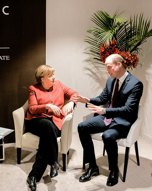 mrmrswales:The Duke of Cambridge meets with HM Queen Máxima of the Netherlands and German Chancellor