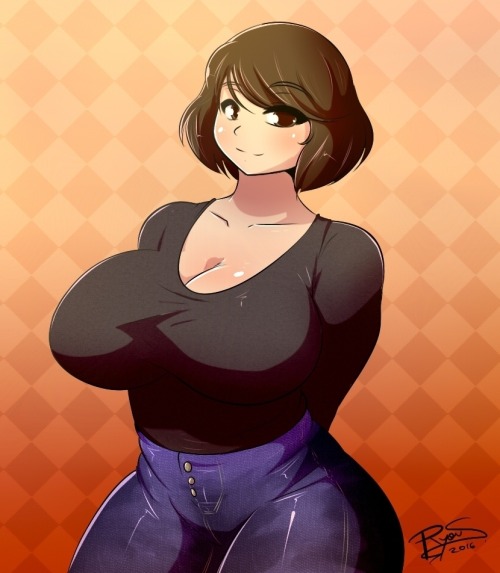 ryousakaiart:  Practicing that thing of doing 2 versions of the same character. Random character, I like how she came out. I want to draw her in the near future =)PD: Big sweaters rulz! 