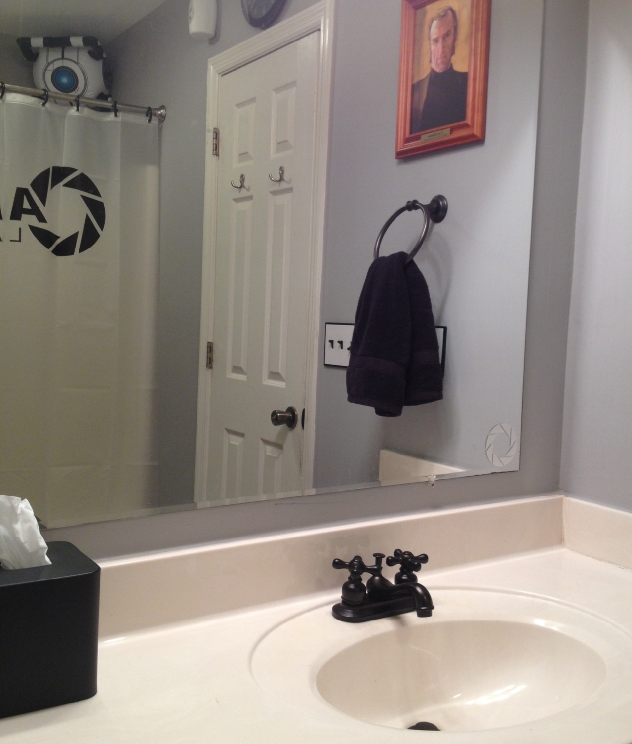 vivalassegas:  The Portal-themed guest bathroom is almost complete! I installed a