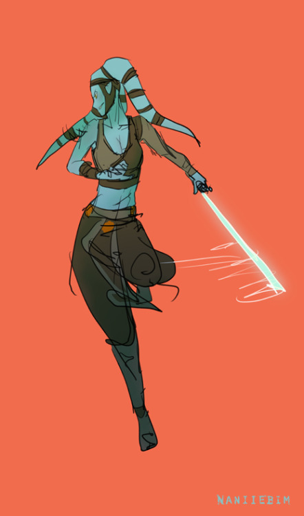 naniiebimworks: Aayla Secura from SW Clonewars animation. Had it running in background while working