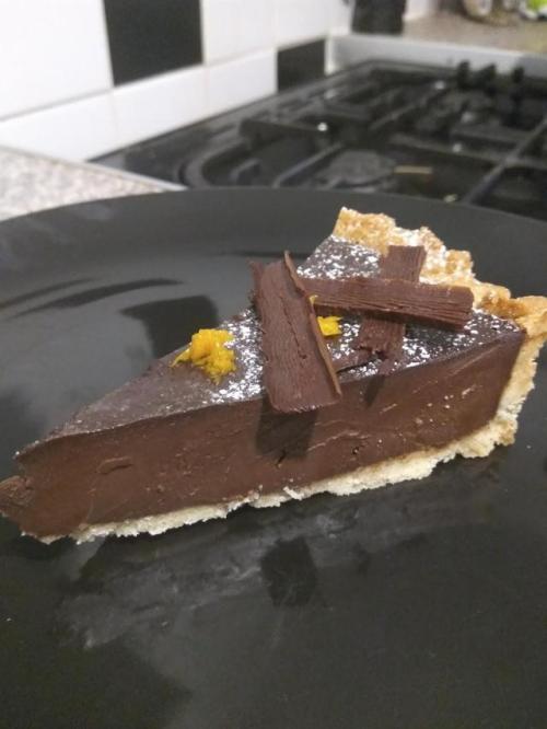 food-porn-diary:  My attempt at a French chocolate tart [1600 x 1200] (recipe in comments)