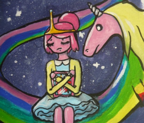 distorteddaydream: Princess Bubblegum Gouache and pen on watercolour paper.