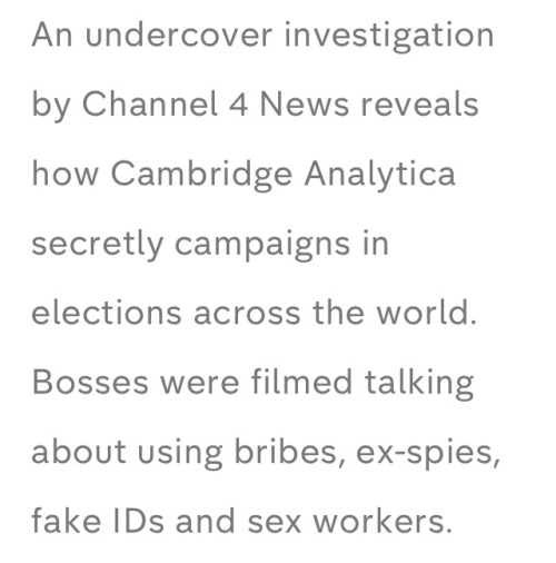 femoids: femoids:   femoids:  femoids:   femoids:   Source   Please spread this everywhere you can and help expose them, this is extremely fucked up    UPDATE: Britain’s Information Officer announces she is seeking a warranting to raid Cambridge Analytica