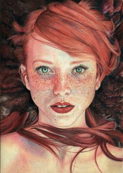 beautifulbizarremag:  Colour pencil drawing of ’ The Red Queen’ by Maja Topcagic