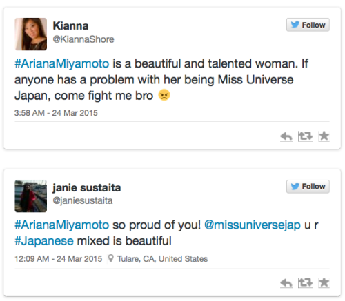 micdotcom:Newly crowned Miss Universe Japan Ariana Miyamoto had to spend her first media appearance 