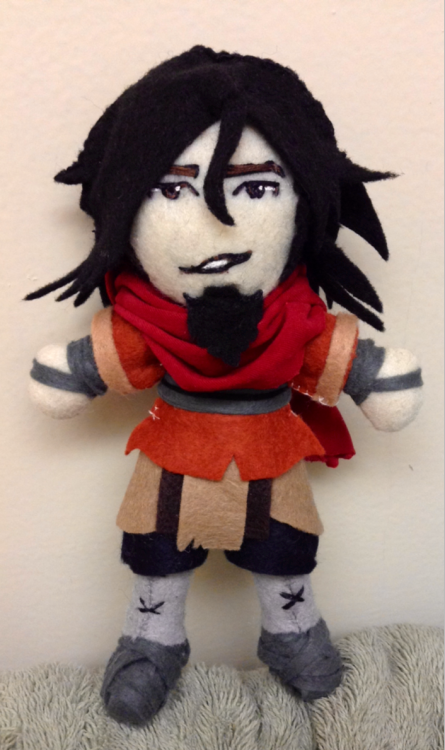 abadpoetwithdreams:I’ve finished my Avatar Wan plushie in time for SDCC! He’s entirely handsewn and 