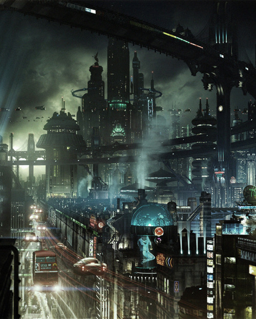 Porn Pics cyberclays:   Futuristic city Matte painting