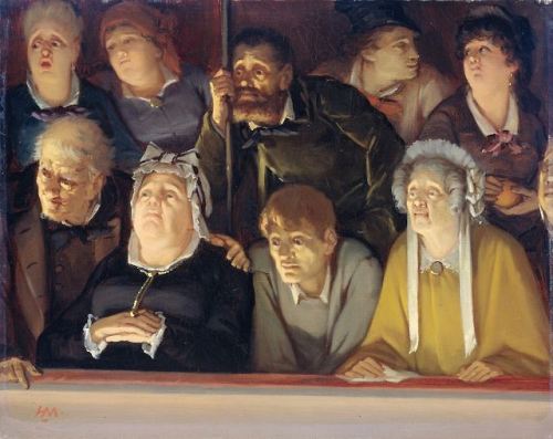 Hippolyte Michaud, (1828-1886), “Theater Audience”. Oil, 1840-86, Rijks Museum.