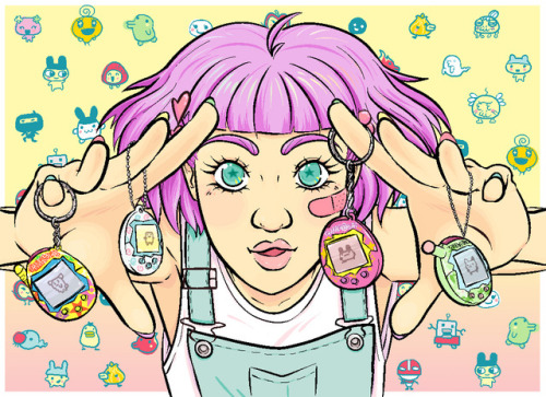 toniic:I love Tamagotchi! (●♡∀♡))ヾ☆*。 For this print I used the binary brush to get that good