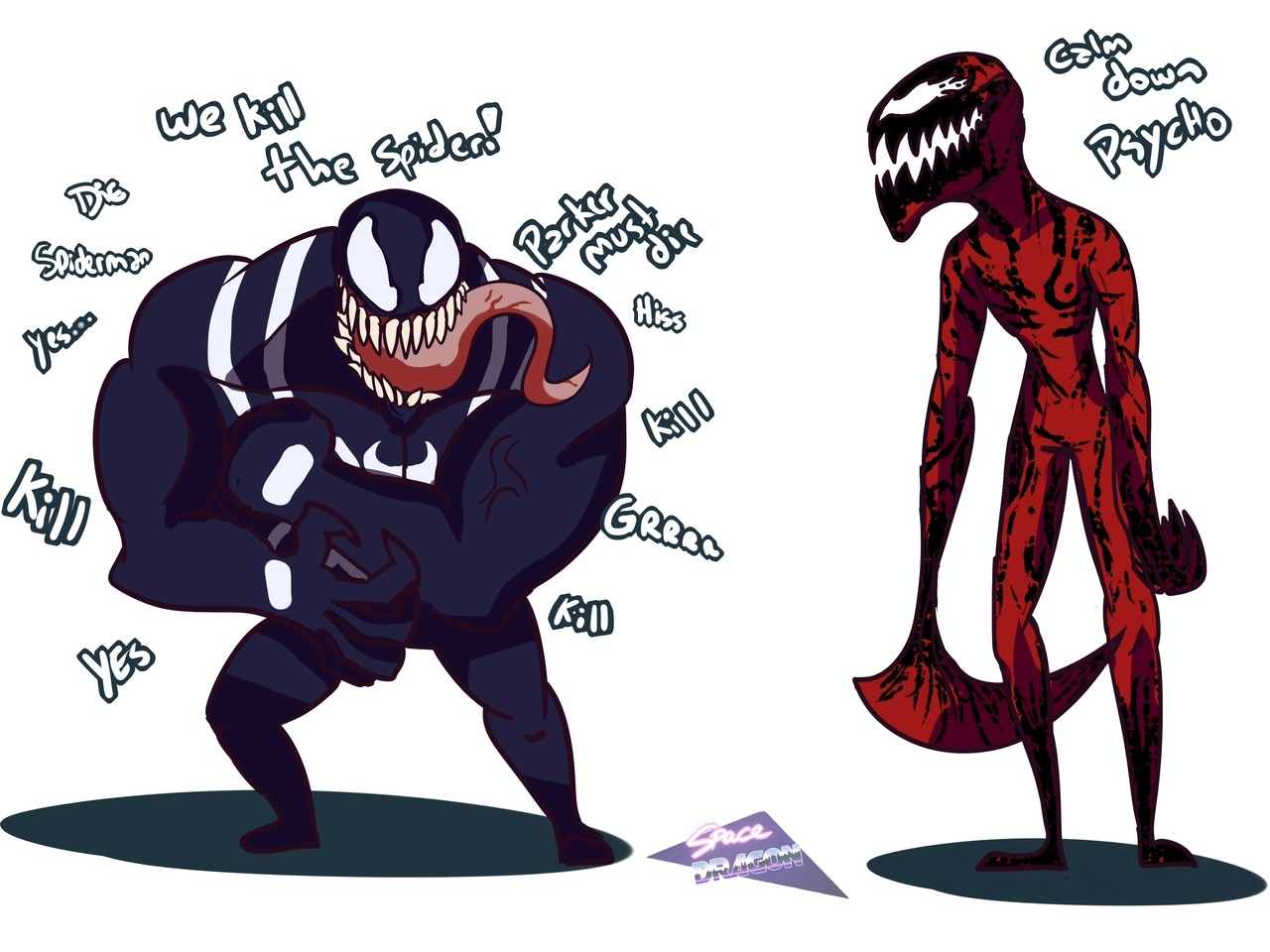 Venom Vs Carnage SpiderMan Comic Book Drawing PNG 1152x768px Venom  Amazing Spiderman Animation Carnage Claw